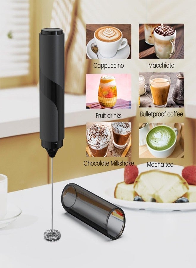 BeeCa Handheld Milk Frother with Cover - Battery Operated, 14,000 RPM, Stainless Steel Whisk - for Coffee, Latte, Matcha, Hot Chocolate - Image 2