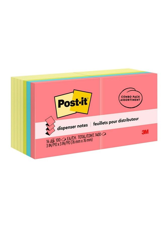 Post-it Pop Up Notes 3X3 In 14 Pads America'S’S 1 Favorite Sticky Notes Assorted Colors Clean Removal Recyclable (R330 14Ywm) - Image 3
