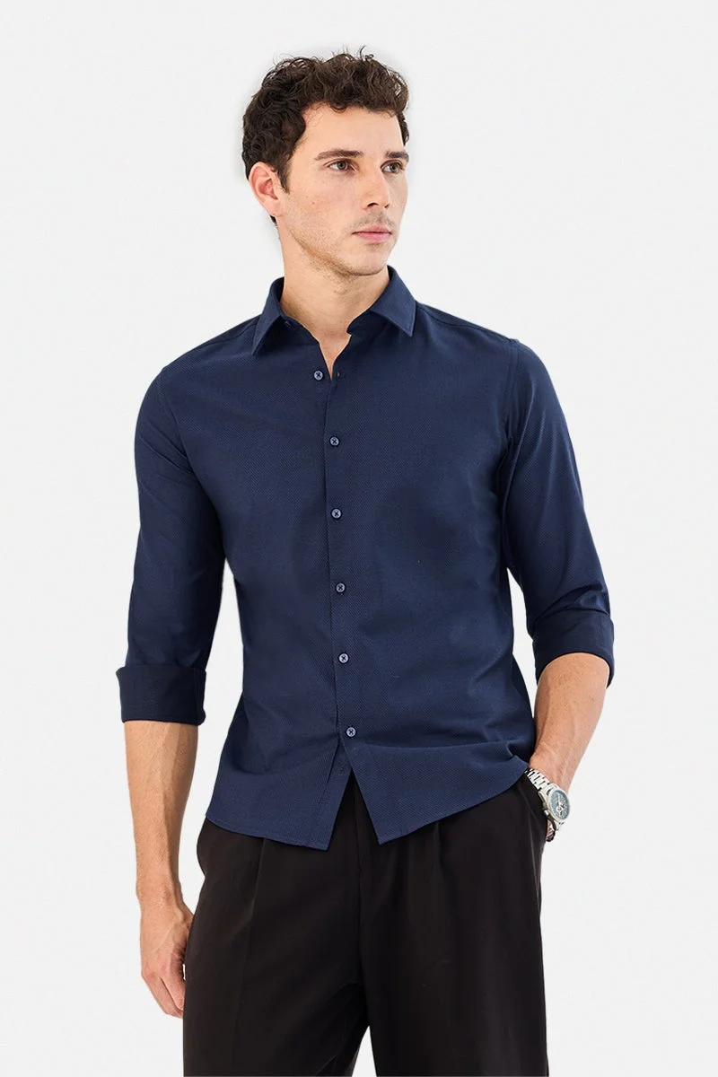 سنيتش قميص قطني فاخر بقصة ضيقة