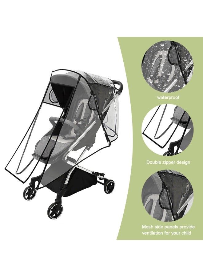 Chabeia Large Size Universal rain cover buggy with full front opening, easy to use, transparent rain cover, pram, sports buggy with window and double zip for opening - Image 4