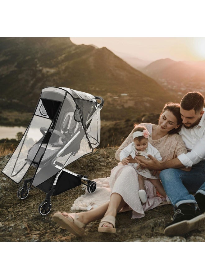 Chabeia Large Size Universal rain cover buggy with full front opening, easy to use, transparent rain cover, pram, sports buggy with window and double zip for opening - Image 5