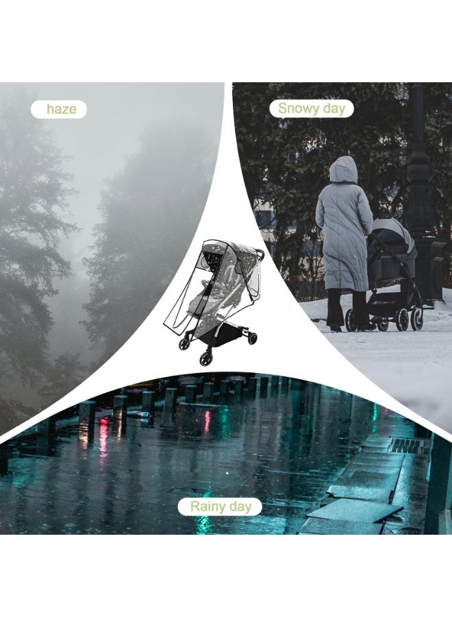 Chabeia Large Size Universal rain cover buggy with full front opening, easy to use, transparent rain cover, pram, sports buggy with window and double zip for opening - Image 3