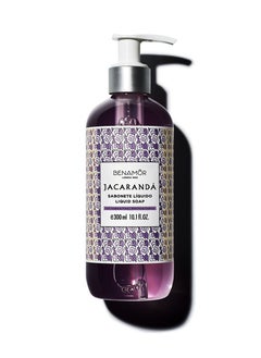 BENAMÕR Benamor Jacaranda The Original Liquid Soap with Aloe Vera Moisturising Softening Hand Wash Delicate Floral Scent Paraben Free Vegan 300ml  - Image 1