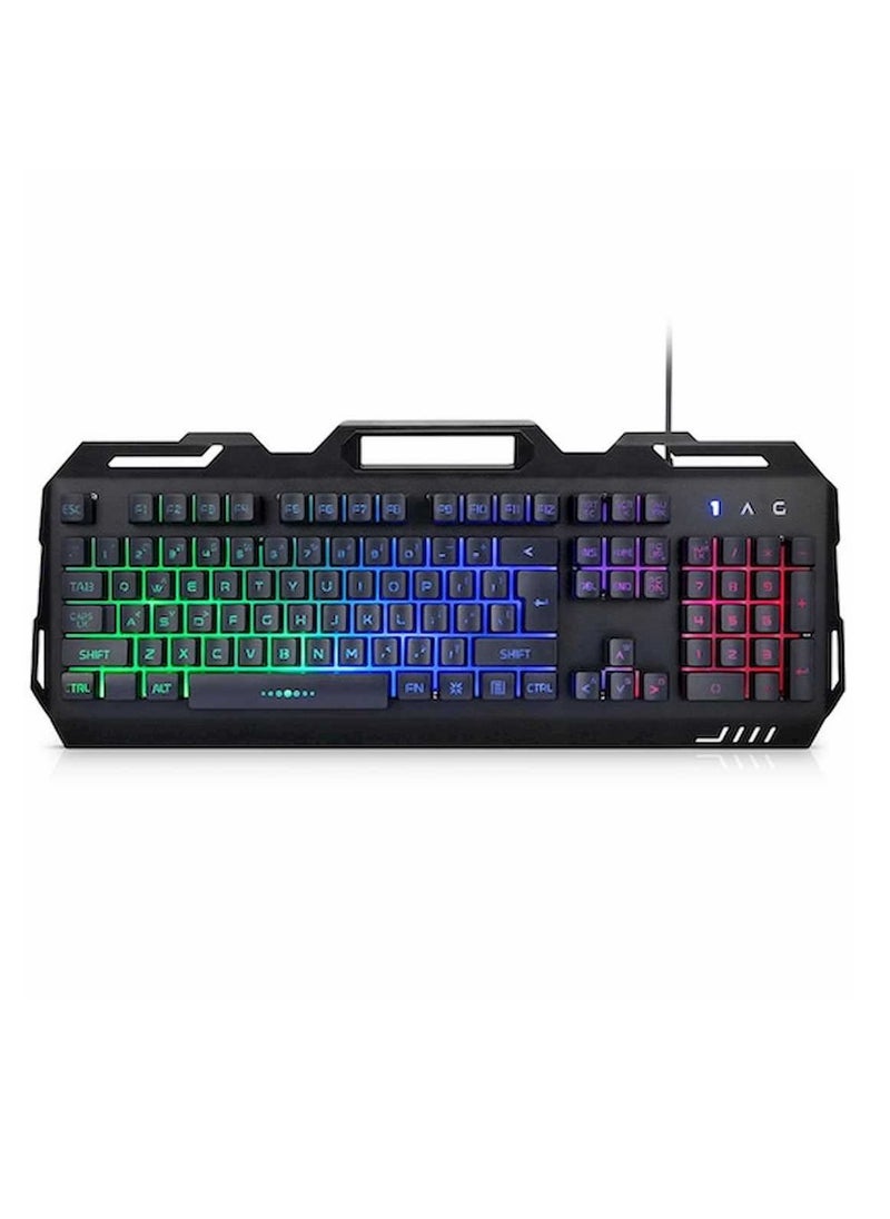 Utopia - K-102 Gaming Keyboard with Rainbow LED Lighting, Metal Cover and Plastic Gaming Surface - Easy to use and comfortable. - Image 1