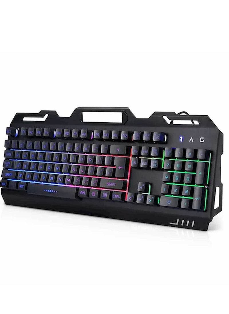 Utopia - K-102 Gaming Keyboard with Rainbow LED Lighting, Metal Cover and Plastic Gaming Surface - Easy to use and comfortable. - Image 1