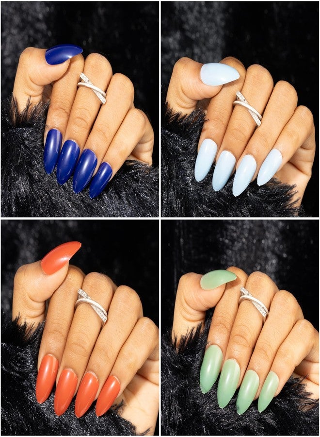 Hexwell Press on Nails 24 Colors 576PCS Almond Shape False Nail For Parties Weeding Office - Medium Length Mixed Color Fake Nails - Image 5