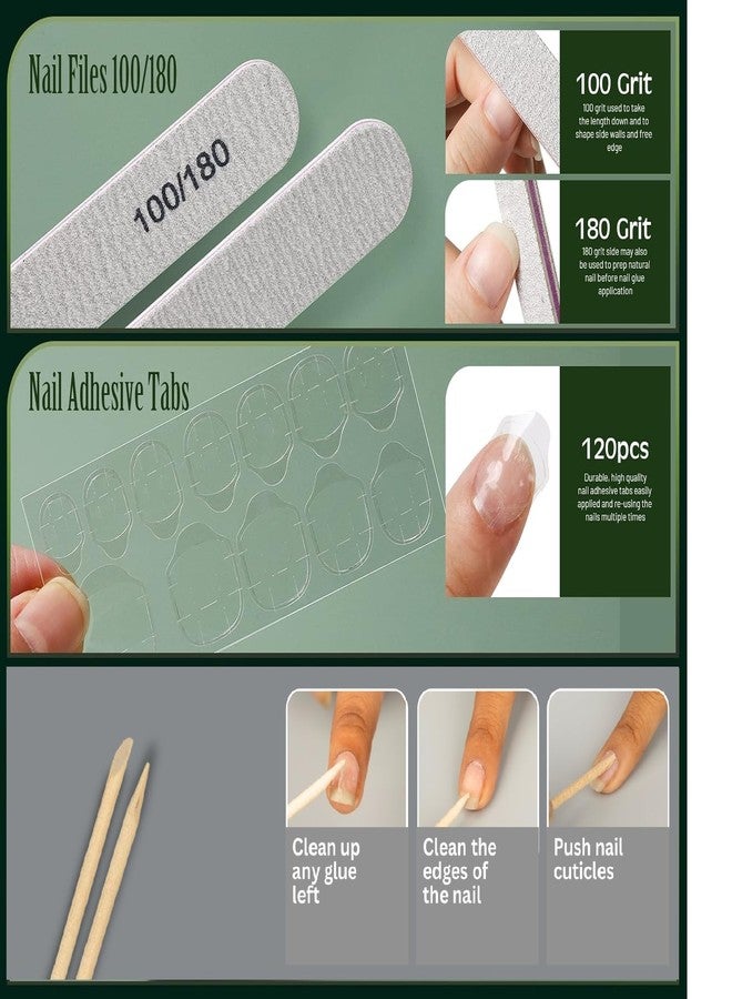 Hexwell Press on Nails 24 Colors 576PCS Almond Shape False Nail For Parties Weeding Office - Medium Length Mixed Color Fake Nails - Image 3