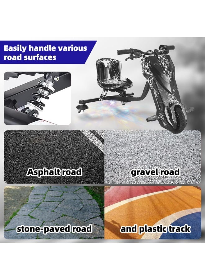 OHAHO Drifting Electric Scooter, Adjustable Mini Drift scooter With 36V Battery, Electric Scooter With Helmet Pad Set, Knee & Elbow Pads for Kids With 3 Speeds(6.5Inch） - Image 3