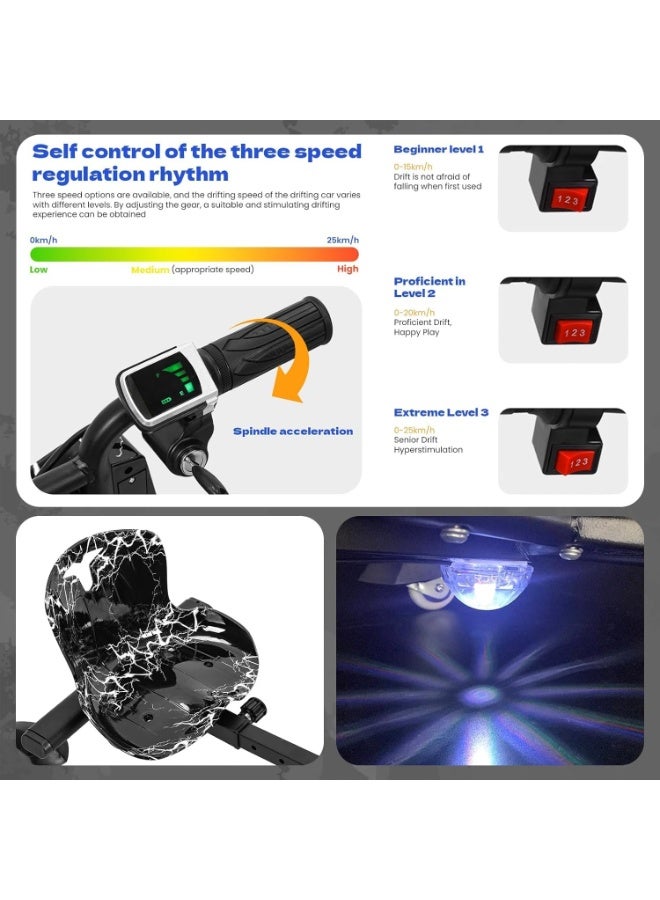 OHAHO Drifting Electric Scooter, Adjustable Mini Drift scooter With 36V Battery, Electric Scooter With Helmet Pad Set, Knee & Elbow Pads for Kids With 3 Speeds(6.5Inch） - Image 5