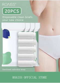 roaiss 20 Pack Set Women's Disposable Briefs Pregnant Confinement Postpartum Sterile High Stretch Panties Mid-waist Hygiene Soft Underpants Individual Package Underwear White  - Image 2
