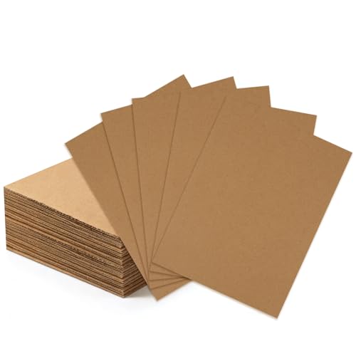 LECWELL Cardboard Sheets，13 Pack 8.5"x11" Corrugated Cardboard Sheets,Cardboard Inserts Flat for DIY Crafts,Packing, Shipping, Mailing(Brown) - Image 1
