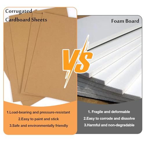 LECWELL Cardboard Sheets，13 Pack 8.5"x11" Corrugated Cardboard Sheets,Cardboard Inserts Flat for DIY Crafts,Packing, Shipping, Mailing(Brown) - Image 5