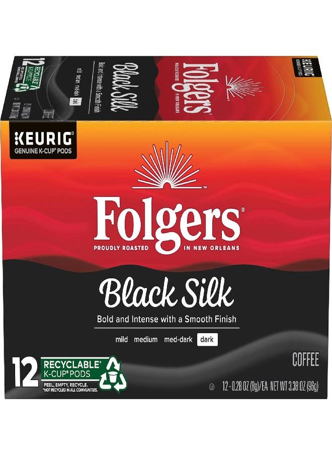 Folgers Folgers Black Silk Dark Roast Coffee, 72 Keurig K-Cup Pods 12 Count (Pack of 6)  - Image 3