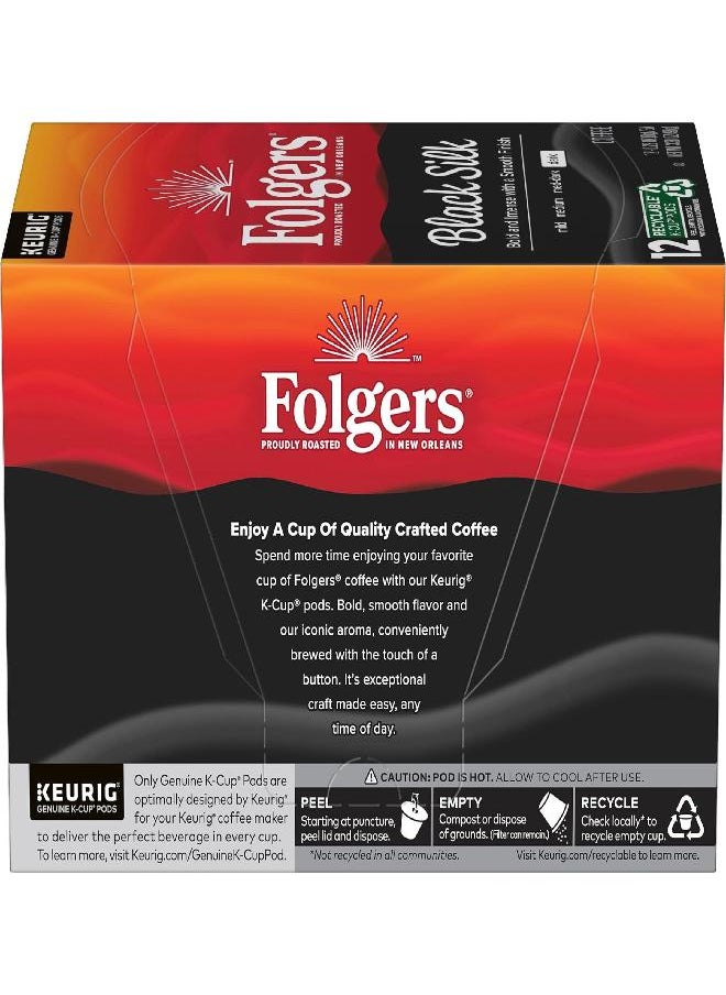 Folgers Folgers Black Silk Dark Roast Coffee, 72 Keurig K-Cup Pods 12 Count (Pack of 6)  - Image 1