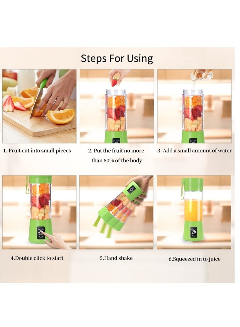 ELTRAZONE كوب الخلاط المحمول، خلاط عصير كهربائي USB، خلاط محمول صغير للشيكات والسموذي، عصير، 380 مل، ستة شفرات رائعة للخلط - Image 3