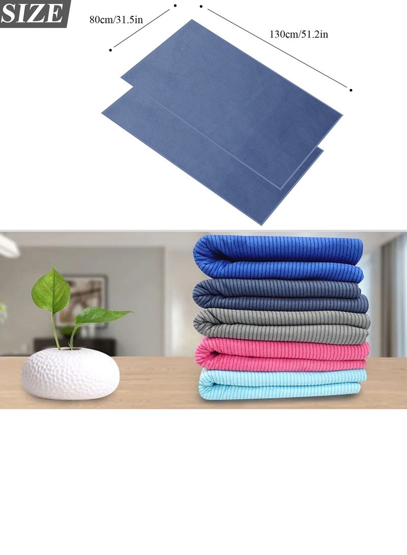 Qiccijoo Qiccijoo Quick Dry Towel Turkish Beach Towel Oversized 130*80cm/51.2*31.5in Microfiber Towel Super Absorbent, Travel & Sports & Camping Towel Gym Towel Yoga Towel（Dark Blue）  - Image 2