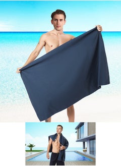 Qiccijoo Quick Dry Towel Turkish Beach Towel Oversized 130*80cm/51.2*31.5in Microfiber Towel Super Absorbent, Travel & Sports & Camping Towel Gym Towel Yoga Towel（Dark Blue） - pzsku/Z7EA66DF2AFCE09248C61Z/45/_/1732174441/69779fe8-21b3-4518-823f-805ba12dfa30