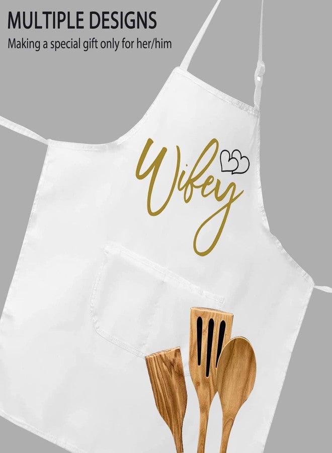 POFULL Wifey Apron for Kitchen - Bridal Shower and Wedding Gift - Image 5