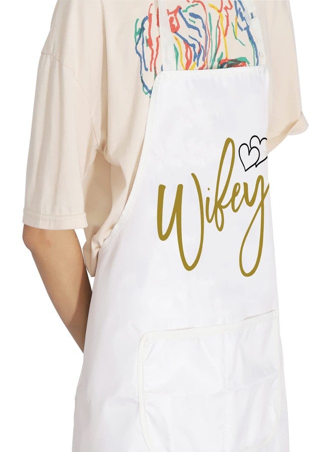 POFULL Wifey Apron for Kitchen - Bridal Shower and Wedding Gift - Image 4