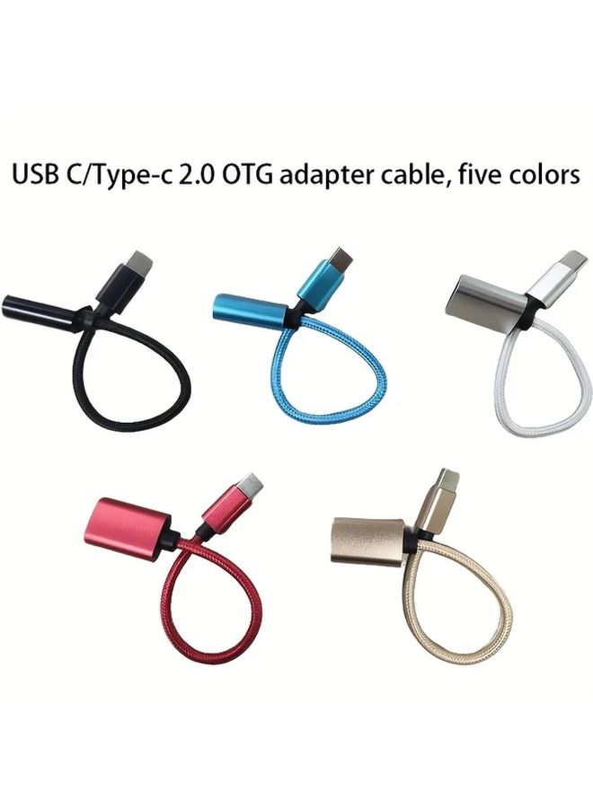 2 Pack Black Braided USB C OTG Adapter For Phone And Computer Travel Essential - Image 1