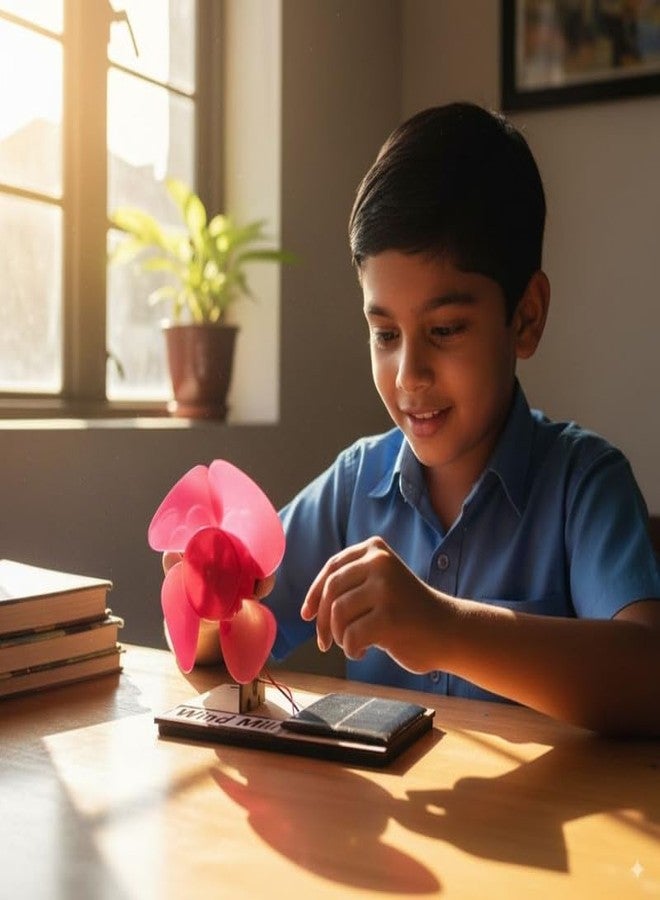 ESPtronics مجموعة أدوات ESPtronics الجاهزة لمشروع علمي STEM، نموذج عملي لطاحونة هوائية تعمل بالطاقة الشمسية، مزودة بلوحة خلايا شمسية، ومروحة لعبة، وتوربين، مناسبة لأطفال المدارس والطلاب - Image 3