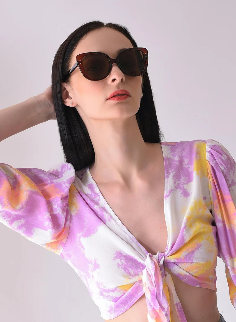 Haute Sauce Brown Lens Brown Butterfly Sunglasses