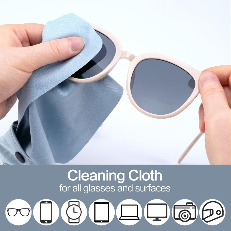 Vemiss 6 Pack Microfiber Glasses Cleaning Cloth  Wipes Lens Eyeglasses & Screens - Reusable  Portable With Keychain & Pouch - Sunglasses  Jewelry  Phone Cleaner Cloth (All Color) - Image 3