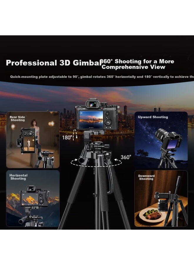 Youfes [over 100,000 Sold | 1.5m Aluminum Alloy] Tripod Camera Stand Portable Dslr Smartphone Tripod Photography Gimbal Outdoor Shooting Suitable For Nikon Cano - Image 4