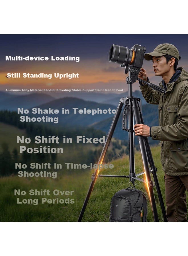 Youfes [over 100,000 Sold | 1.5m Aluminum Alloy] Tripod Camera Stand Portable Dslr Smartphone Tripod Photography Gimbal Outdoor Shooting Suitable For Nikon Cano - Image 3