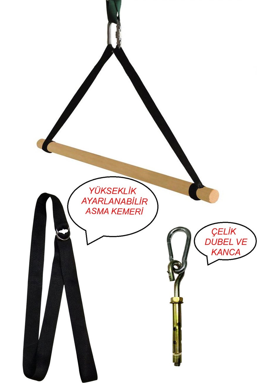 KAŞIKBEY - Kaşıkbey Leiste Basic Sensory Wooden Trapeze Swing Children Activity Gymnastic Development Swing - Image 1