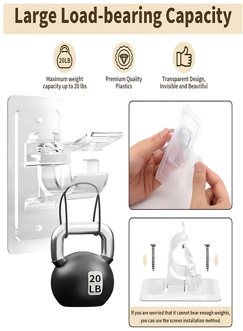 CLAVON 2-Pack No Drill Needed Curtain Rod Holders Brackets, Self Adhesive Rod Holder Hooks, Multipurpose Nail Free Stick on Curtain Rod Hooks - Image 4