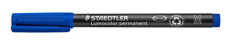 STAEDTLER Lumocolor Universal Pen, Medium, Felt Tip, Permanent Marker, 1.0mm, Blue 317-3 - Image 1