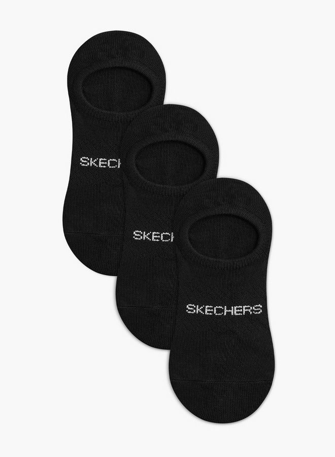 SKECHERS Textured No Show Socks - Set of 3 - Image 1