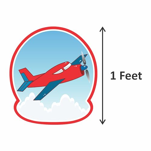 Untumble Aeroplane Birthday Decorations for Boys or Girls | Perfect Aeroplane Theme Decorations with Happy Birthday Banner, Plane Posters, Paper Fans, Balloons & Cake Topper | Pack of 56 - Image 4
