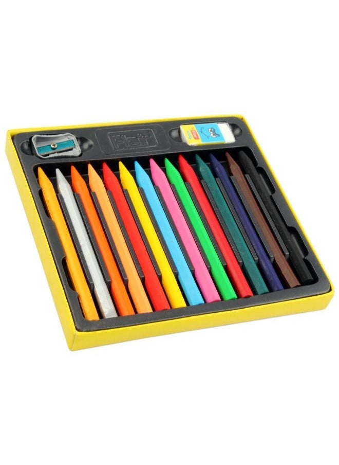 Flair - Erasable Crayons included 1 eraser & 1 sharpener - 14 pcs - model FA8030 - Image 1