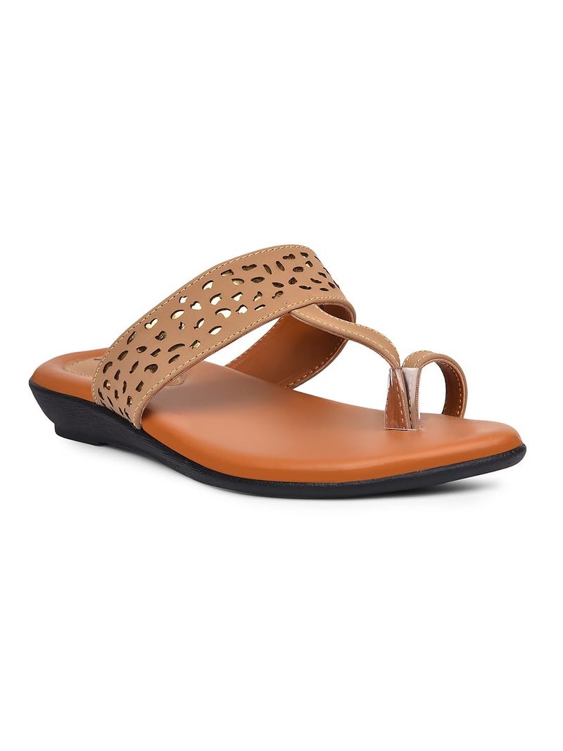 Bata Aditi Tr Women's Tan Flat Sandals - 7 UK (5713144) - Image 1