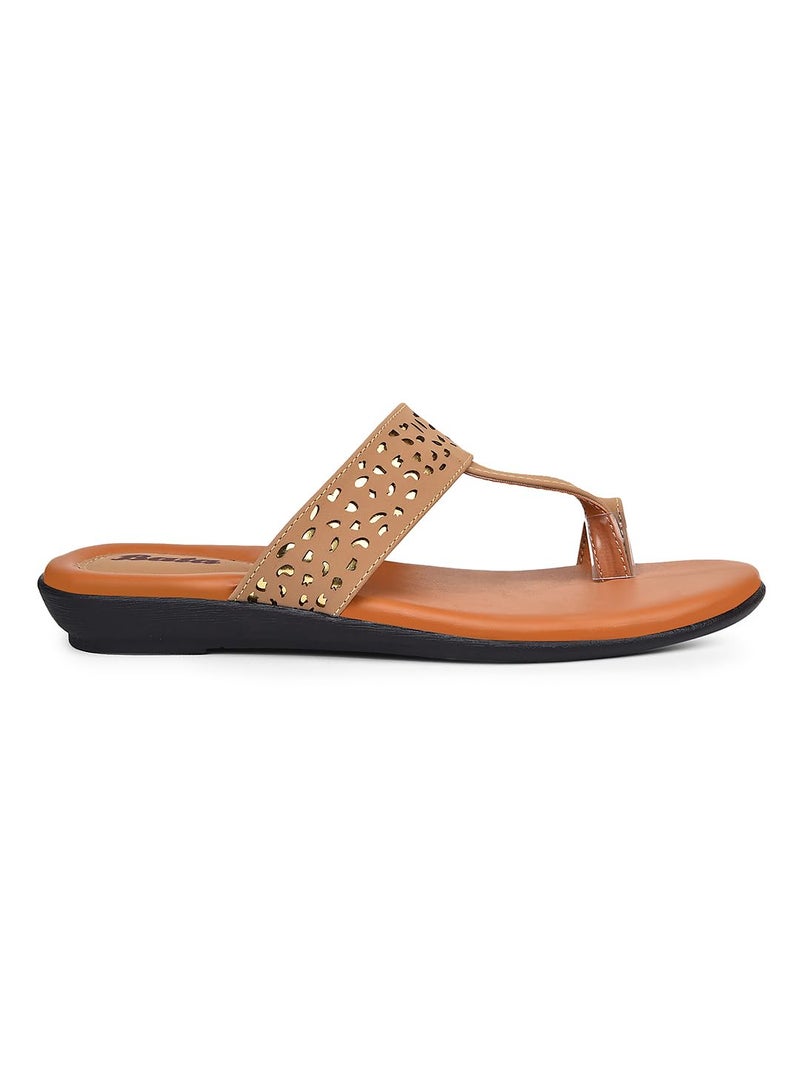Bata Aditi Tr Women's Tan Flat Sandals - 7 UK (5713144) - Image 2