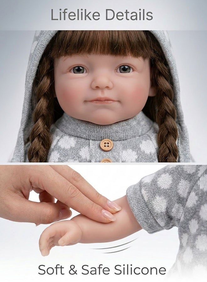 Baby doll，lifelike baby doll，3D simulated series baby doll,Ultra-Soft Realistic Companion - Image 5