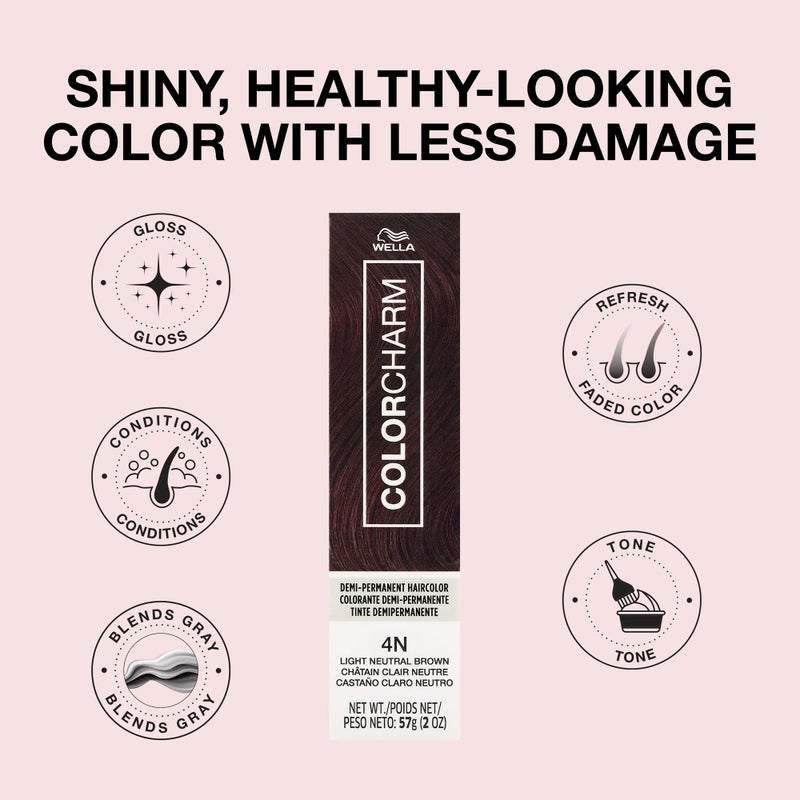 COLORCHARM Demi Permanent Hair Color | 4N Light Neutral Brown | Gloss, Refresh & Tone | 2 Fl Oz - Image 4