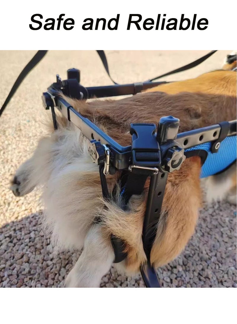 Kidle Adjustable 2 Wheel Pet Cart Dog Wheelchair for Back Legs Pet Rehabilitation Cart for Hind Legs Rehabilitation Auxiliary Assisted Wheels for Disabled Hind Legs Dogs Small Dog - Image 5