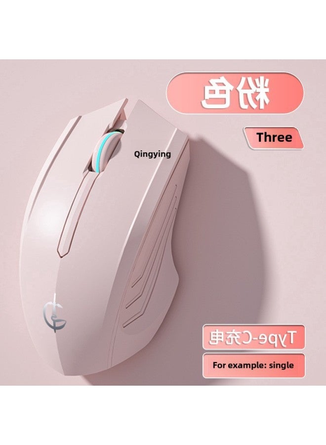 Mouse Mute Wireless Communication For Boys And Girls Laptop Electronic Competition Silent Desktop Game Rechargeable Bluetooth-Specification:Screen Digital Display Qingying Battery Display Qingying Dpi File Display Qingying Bluetooth Wireless Three-mode Qingying Vitality Powder Qingying - Image 4