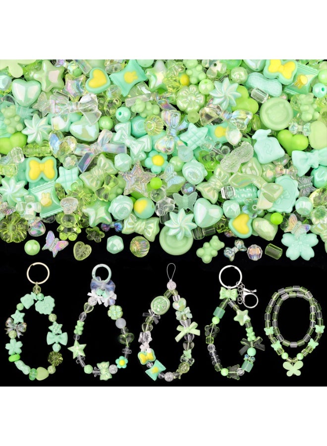 كابسترو مجموعة صنع مجوهرات كاواي أكريليك من 180 إلى 240 قطعة (160 جرامًا) - خرز وقلادات من الراتنج الأخضر لصنع الأساور والقلائد وسلاسل المفاتيح والحرف اليدوية - مجموعة حرفية ممتعة للأطفال والكبار - Image 1