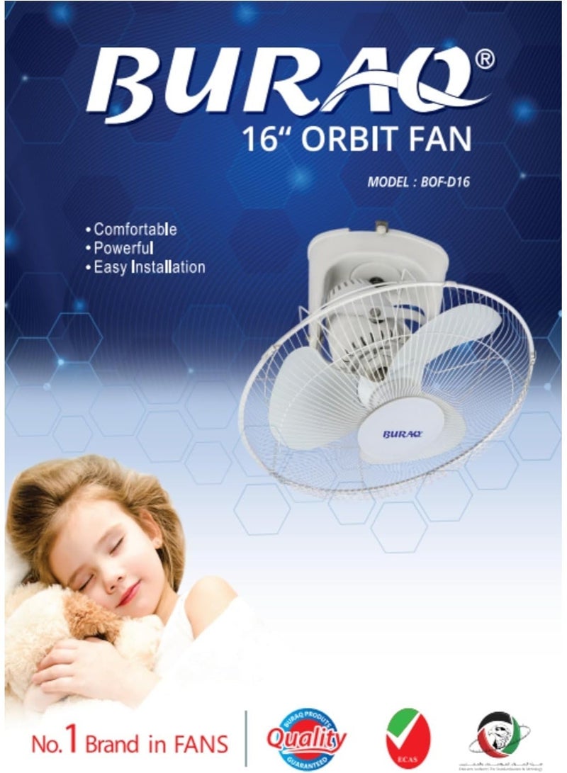 براق مروحة بوراق أوربت 16 بوصة – تدفق هواء قوي بتقنية السيركو ماتيك (موديل دبي) - Image 2