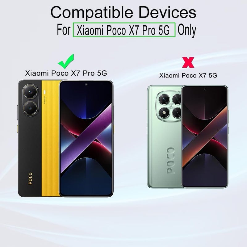 ايبيويند عبوة 2 قطعة واقي شاشة لـ Xiaomi Poco X7 Pro 5G 6.67 بوصة، زجاج مقسى بصلابة 9H، مع قطعة واحدة واقي عدسة الكاميرا، قطعة واحدة فيلم خلفي من ألياف الكربون، سهل التركيب، مقاوم للكسر، شفاف عالي الوضوح، متوافق مع الحافظة - Image 2