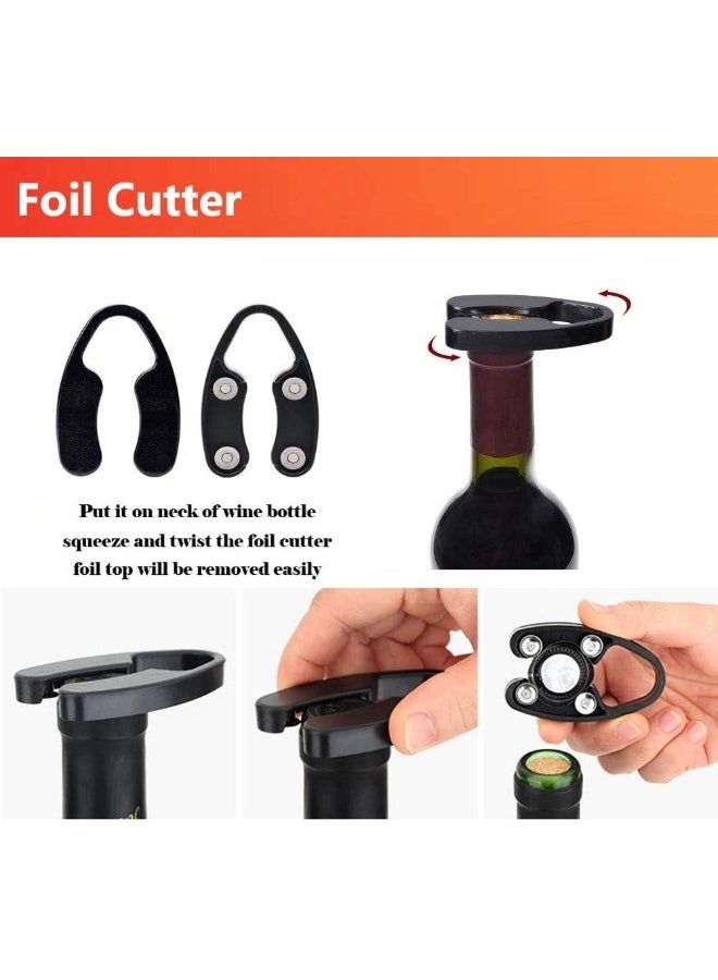 Tyzine Air Pressure Pump Bottle Opener With Foil Cutter, Aerator Pourer, Vacuum Stopper (5Pieces), Simple Cork Remover, Efficient Corkscrew Bottle Opener, Great For Wine Lovers, Perfect Wine Gift  - Image 1