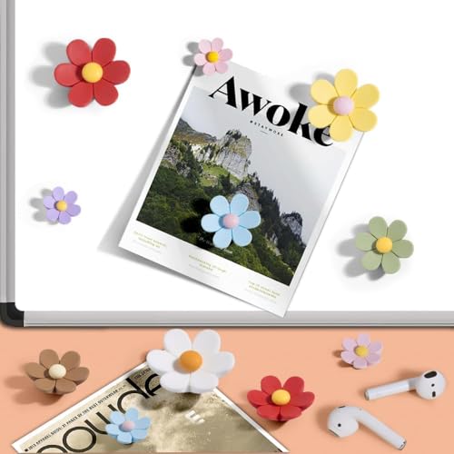 LUVINA 3D Flower Magnets for Fridge, Strong Refrigerator Magnet, Colorful Adorable Decorations for Office, Kitchen Decor, Cute Desk Accessories, (Pack of 9, Flower- Small*3+ Medium*3+ Large*3) - Image 5