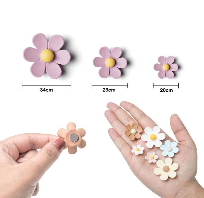 LUVINA 3D Flower Magnets for Fridge, Strong Refrigerator Magnet, Colorful Adorable Decorations for Office, Kitchen Decor, Cute Desk Accessories, (Pack of 9, Flower- Small*3+ Medium*3+ Large*3) - Image 3