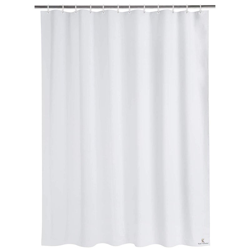 Kuber Industries 2 Pieces Solid 100% PEVA Shower Curtain,Bathroom Curtain, 70 inch x 80 inch, White-KUBMART11551 - Image 5