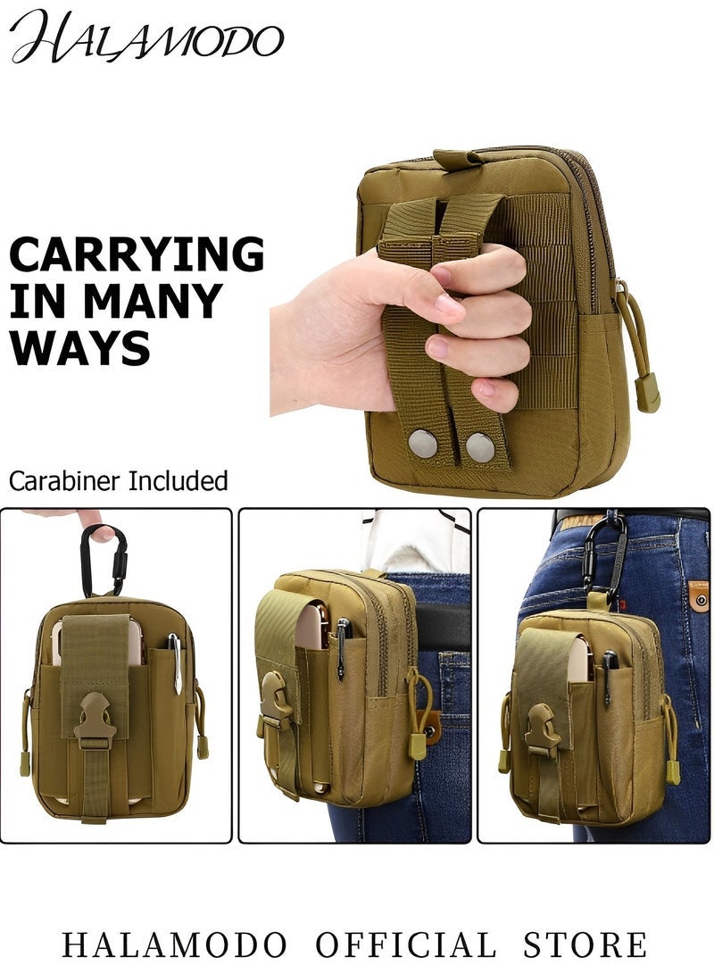 HALAMODO Tactical Molle EDC Pouch Utility Gadget Belt Waist Bag with Cell Phone Holster Holder Universal EDC Waist Bag Pouches Outdoor Belt Bags - Image 3