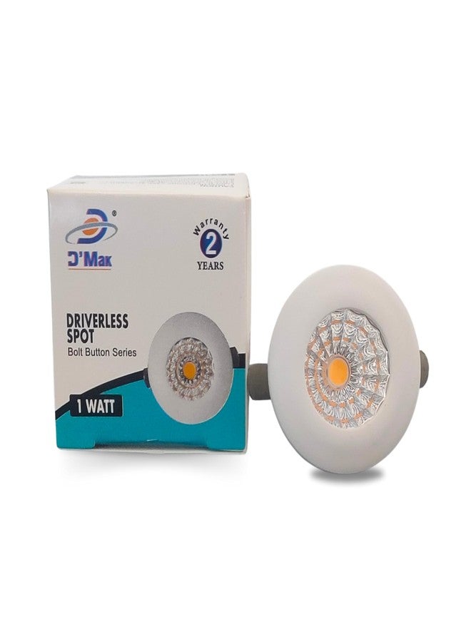 D'Mak Button Cob LED Light for Ceiling, 1-Watt Cob Light,Energy Saving Warm White Light for Indoor Use at Home and Office, and More, Fancy Round Lights Need No False Ceiling Pack of 10 - Image 2